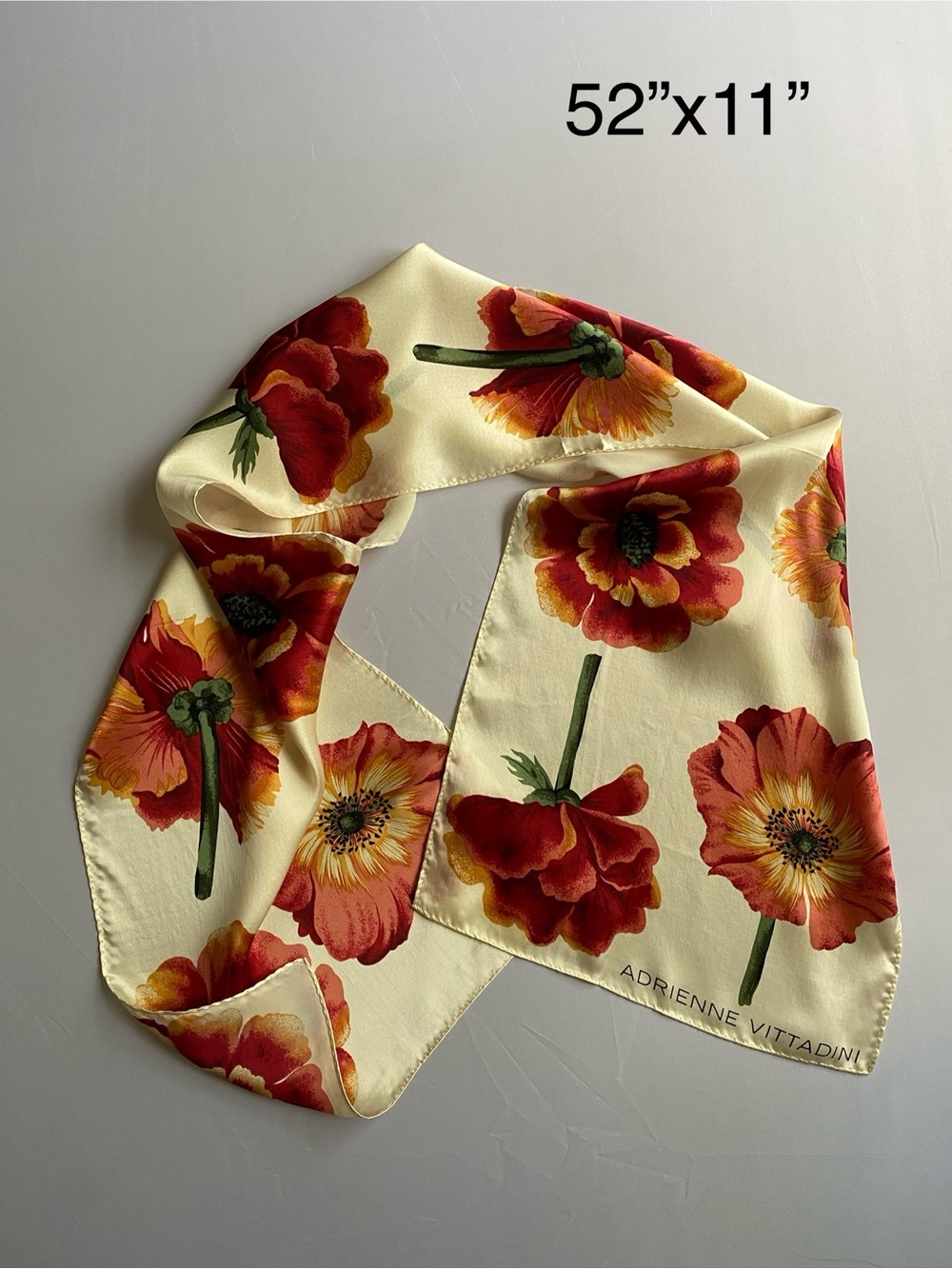 Gorgeous Vintage Adrienne Vittadini 100% Silk Scarf
